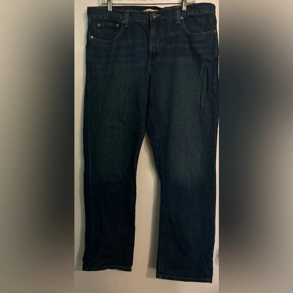 L. L. Bean Mens Standard Fit Dark Wash 5 Pocket‎ Jeans size 36x30 100% Cotton - Picture 1 of 10